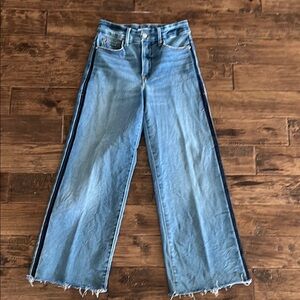 Good American Blue Flare Wide Leg Jeans